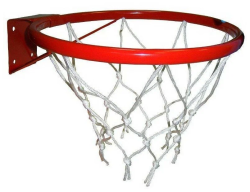 Кольцо баскетбольное №5 с упором и сеткой d=380 мм