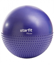 Фитбол полумассажный 75 см StarFit GB-201 антивзрыв темно-синий УТ-00018946