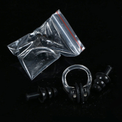 Набор для плавания E36868-6 zip-lock беруши и зажим для носа черный 10020492