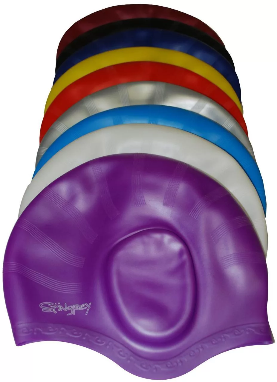 Фото Шапочка для плавания Stingrey HE одноцветная с теснением со склада магазина СпортСЕ